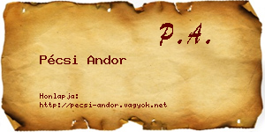 Pécsi Andor névjegykártya