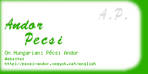 andor pecsi business card